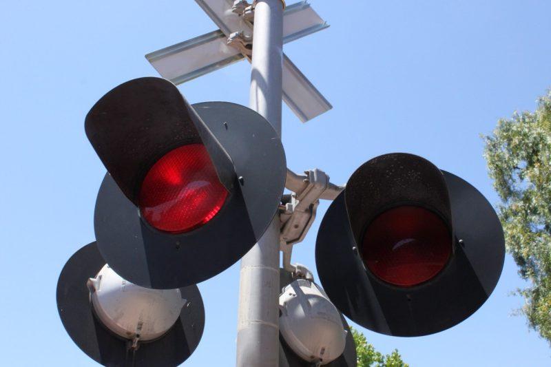 lights at a railroad crossing